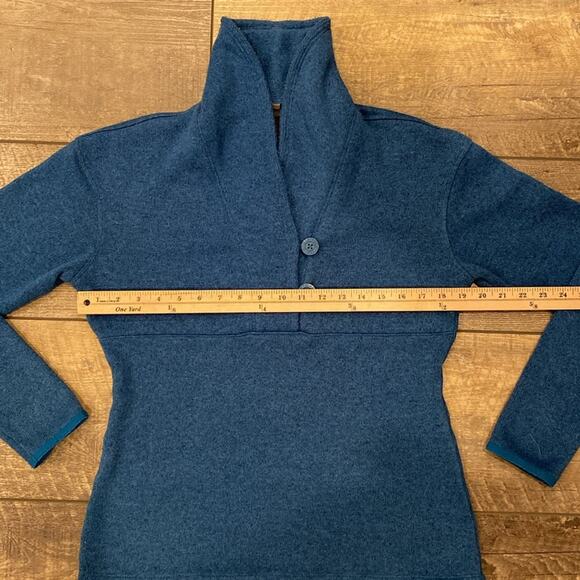 The North Face Women's Blue Fleece Cowl Neck Pullover Sweater Size L - Picture 3 of 7